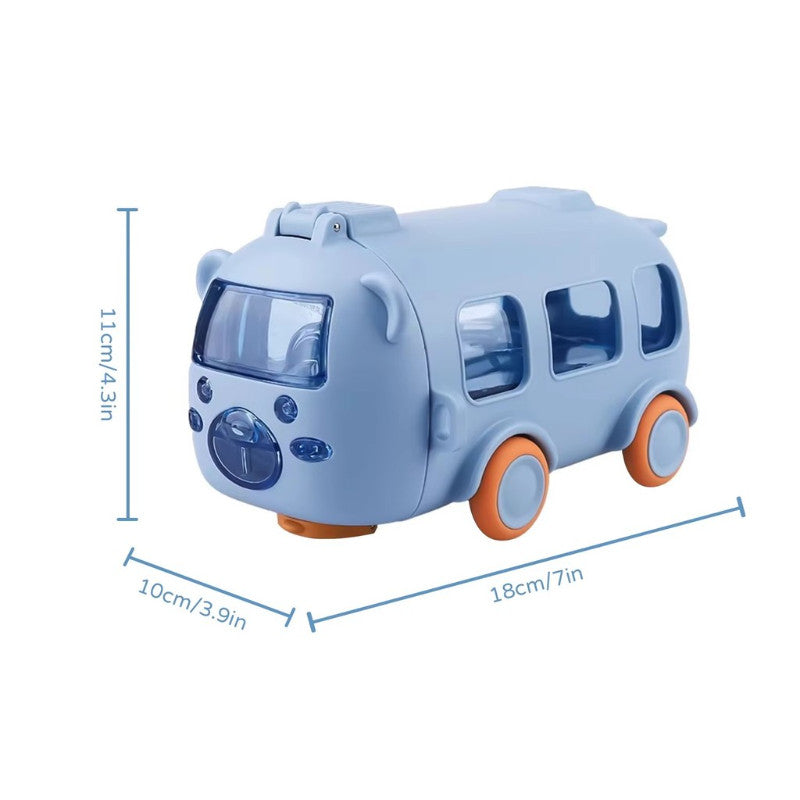 500ml Baby Cartoon Bus Water Bottle Creative Kids Toy Straw Bottle BPA Free Train Botol Air Portable