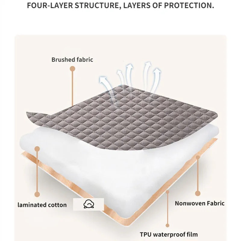 Waterproof Mattress Protector Elastic Fitted Bedsheet Breathable Thicken Non-slip Mattress Dust Cover Singe Queen King