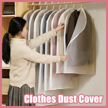 5PCS Clothes Dust Cover Transparent Thickened DustProof Hanging Garment Bags Coats