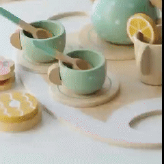 Wooden Pretend Toys Tea Set Toys Kids Kitchen Toys Pretend Play Set Wooden Cooking Toys