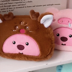 Plush Pencil Bag Loopy Beaver Pen Case Large Capacity Polyester Multi-use For School Travel Cosmetic