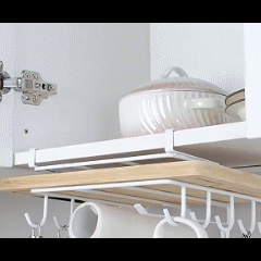Under Cabinet Kitchen Storage Rack Tool Free Multi Purpose Sturdy Metal Space Saving Pot Lid Holder