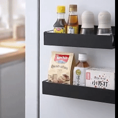 Rak Peti Sejuk Magnetik Rak Penyimpanan Magnet Kuat Jimat Ruang Penganjur Dapur Tanpa Alatan