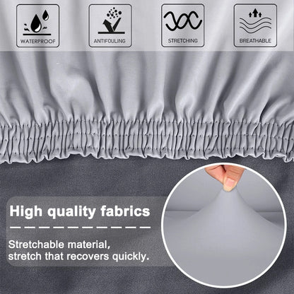 PU Leather Chair Cover Colorful Solid Color Elastic Waterproof Seat Protector Cover Dining Hotel Banquet Seat Cover