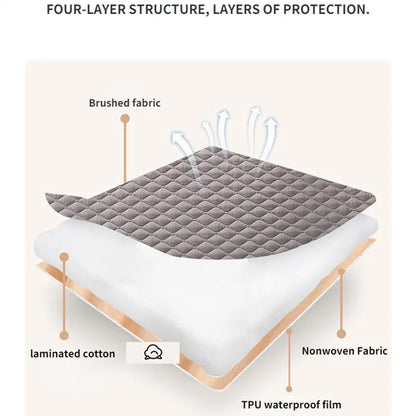 Waterproof Mattress Protector Elastic Fitted Bedsheet Breathable Thicken Non-slip Mattress Dust Cover Singe Queen King