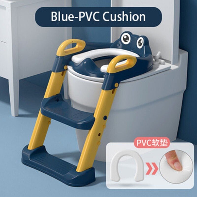 Kids Toilet Ladder Toilet Bowl Potty Training Seat with Adjustable Ladder Folding Toilet Trainer Ladder for Baby Toddler