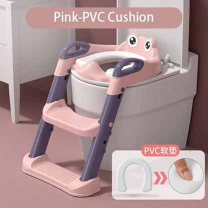 Kids Toilet Ladder Toilet Bowl Potty Training Seat with Adjustable Ladder Folding Toilet Trainer Ladder for Baby Toddler