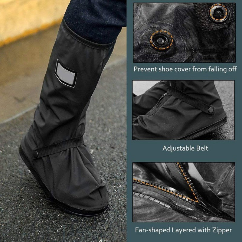 Waterproof Shoes Cover Anti-slip Reusable Rain Shoes Cover Re-use Motorcycle Rain Boots Kasut Hujan
