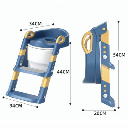Kids Toilet Ladder Toilet Bowl Potty Training Seat with Adjustable Ladder Folding Toilet Trainer Ladder for Baby Toddler