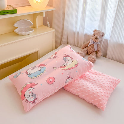 [3D Bean Design] 50x30cm Kids Bean Fleece Pillow Cotton Neck Guard Bed Pillow Bantal Kapas Budak