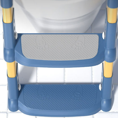 Kids Toilet Ladder Toilet Bowl Potty Training Seat with Adjustable Ladder Folding Toilet Trainer Ladder for Baby Toddler