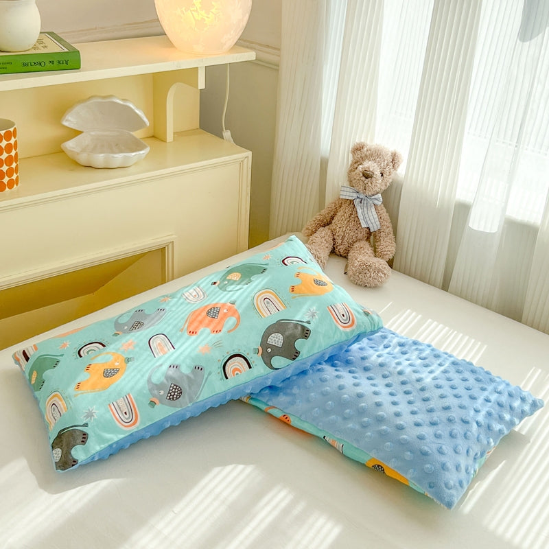 [3D Bean Design] 50x30cm Kids Bean Fleece Pillow Cotton Neck Guard Bed Pillow Bantal Kapas Budak