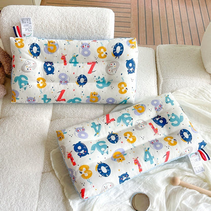[3D Bean Design] 50x30cm Kids Bean Fleece Pillow Cotton Neck Guard Bed Pillow Bantal Kapas Budak