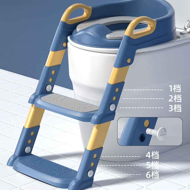 Kids Toilet Ladder Toilet Bowl Potty Training Seat with Adjustable Ladder Folding Toilet Trainer Ladder for Baby Toddler