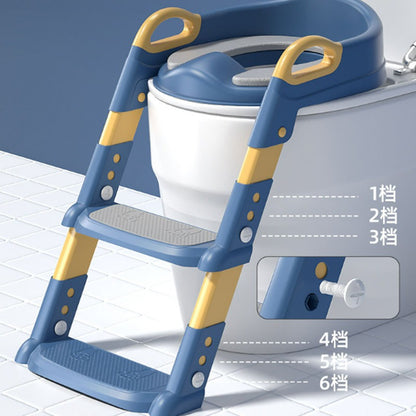 Kids Toilet Ladder Toilet Bowl Potty Training Seat with Adjustable Ladder Folding Toilet Trainer Ladder for Baby Toddler