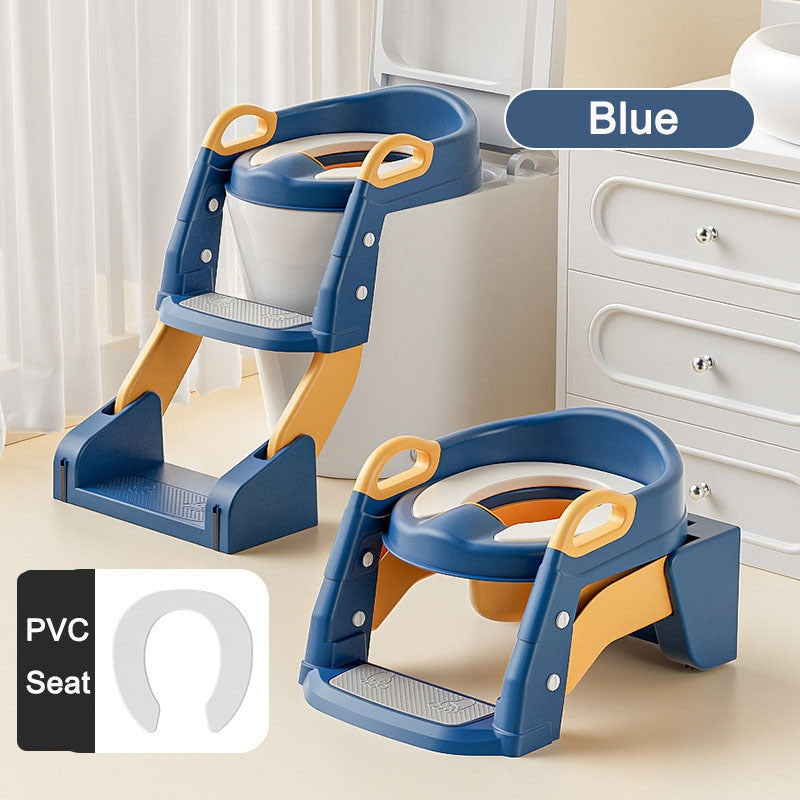 Kids Toilet Ladder Toilet Bowl Potty Training Seat with Adjustable Ladder Folding Toilet Trainer Ladder for Baby Toddler