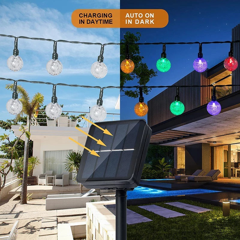 100 LED Lampu Raya Solar Fairy String Lights Outdoor Waterproof Lampu Hiasan Solar Power Lamp