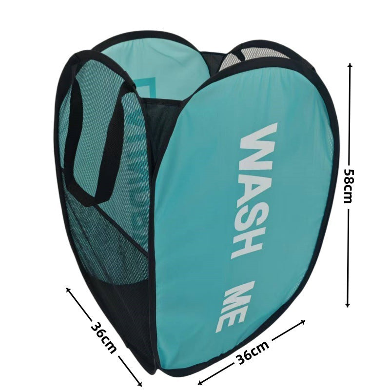 Foldable Laundry Hamper Wide Mesh Space-Saving Laundry Basket Portable Dorm Travel Bathroom Items