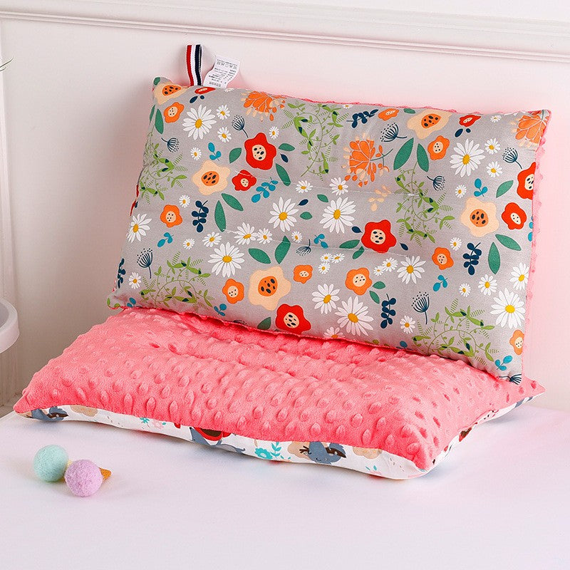 [3D Bean Design] 50x30cm Kids Bean Fleece Pillow Cotton Neck Guard Bed Pillow Bantal Kapas Budak