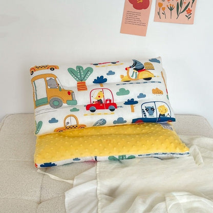 [3D Bean Design] 50x30cm Kids Bean Fleece Pillow Cotton Neck Guard Bed Pillow Bantal Kapas Budak