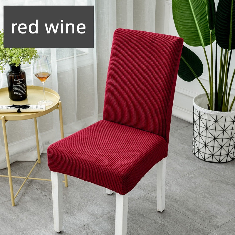 Chair Cover Elastic Thickened Family Restaurant Knitted Solid Color Seat Cover Sarung Kerusi Murah