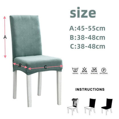 Chair Cover Elastic Thickened Family Restaurant Knitted Solid Color Seat Cover Sarung Kerusi Murah