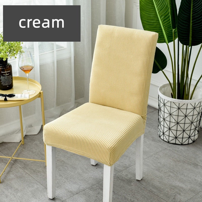 Chair Cover Elastic Thickened Family Restaurant Knitted Solid Color Seat Cover Sarung Kerusi Murah