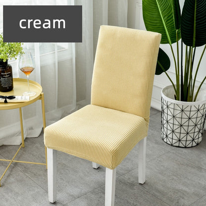 Chair Cover Elastic Thickened Family Restaurant Knitted Solid Color Seat Cover Sarung Kerusi Murah