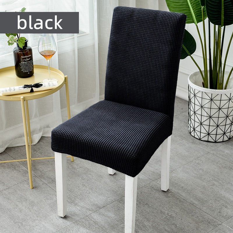 Chair Cover Elastic Thickened Family Restaurant Knitted Solid Color Seat Cover Sarung Kerusi Murah
