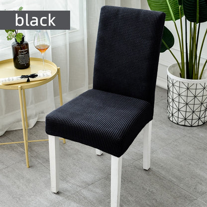 Chair Cover Elastic Thickened Family Restaurant Knitted Solid Color Seat Cover Sarung Kerusi Murah
