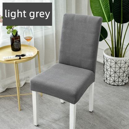 Chair Cover Elastic Thickened Family Restaurant Knitted Solid Color Seat Cover Sarung Kerusi Murah