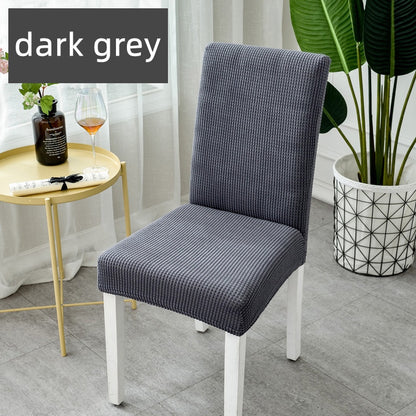 Chair Cover Elastic Thickened Family Restaurant Knitted Solid Color Seat Cover Sarung Kerusi Murah