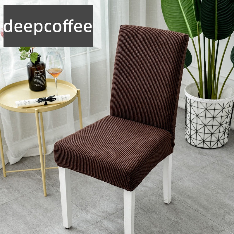 Chair Cover Elastic Thickened Family Restaurant Knitted Solid Color Seat Cover Sarung Kerusi Murah