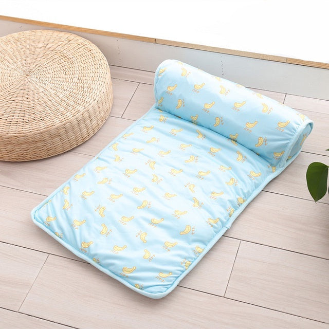 Pet Cooling Ice Mat Dog Cat Summer Cooling Mat Cat Bed Dog Bed Pad Blanket Sofa Washable Cushion Ice Silk Carpet