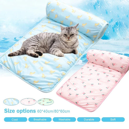 Pet Cooling Ice Mat Dog Cat Summer Cooling Mat Cat Bed Dog Bed Pad Blanket Sofa Washable Cushion Ice Silk Carpet