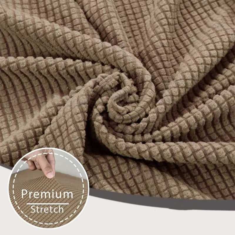 Chair Cover Elastic Thickened Family Restaurant Knitted Solid Color Seat Cover Sarung Kerusi Murah