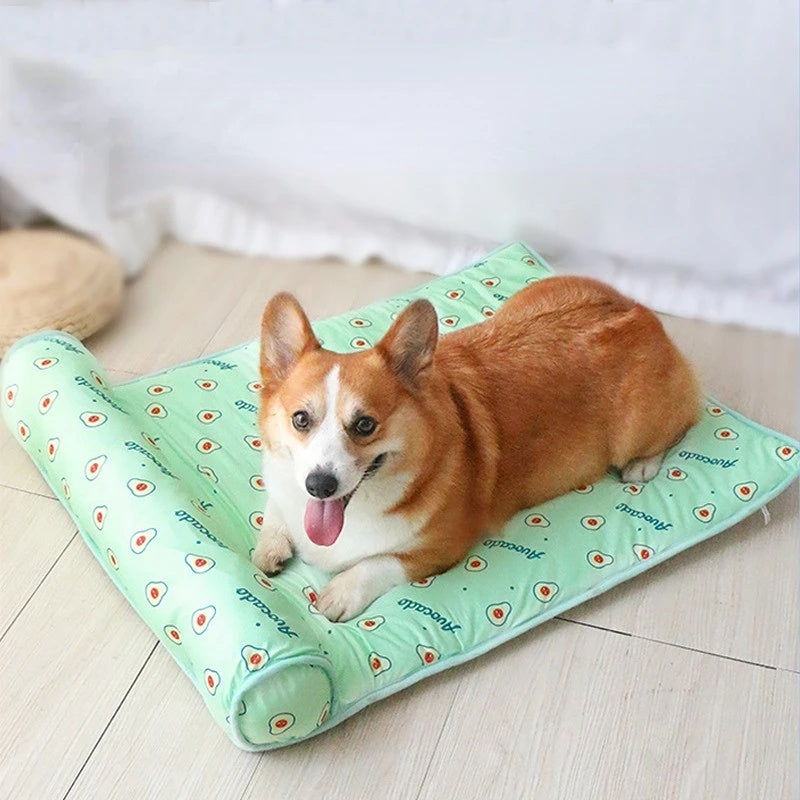 Pet Cooling Ice Mat Dog Cat Summer Cooling Mat Cat Bed Dog Bed Pad Blanket Sofa Washable Cushion Ice Silk Carpet