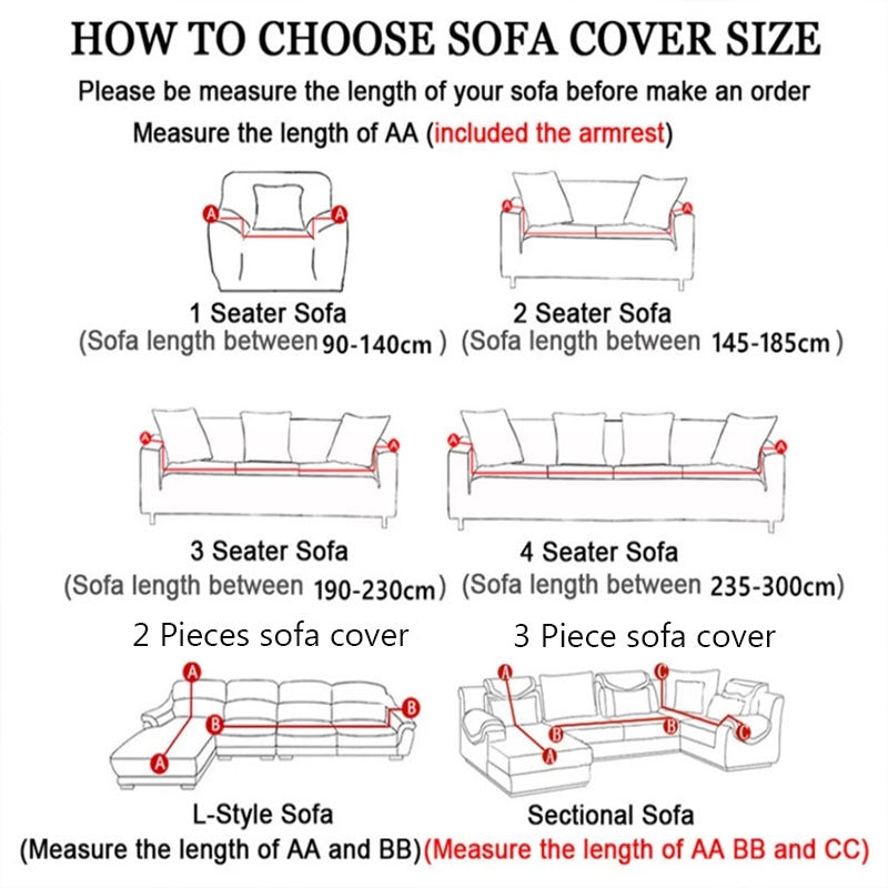 1/2/3/4 Seater Sofa Cover Dustproof Cover Sofa Cushion Cover Universal Slipcover Seat Cover Raya Decoration