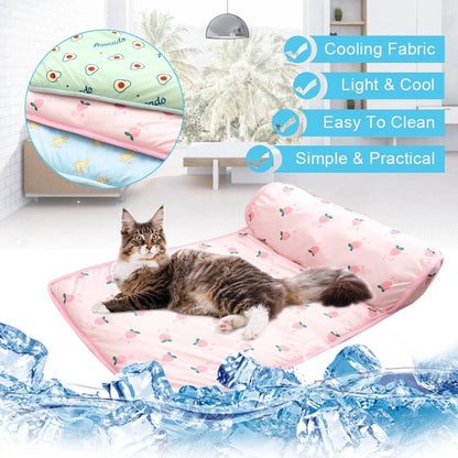 Pet Cooling Ice Mat Dog Cat Summer Cooling Mat Cat Bed Dog Bed Pad Blanket Sofa Washable Cushion Ice Silk Carpet