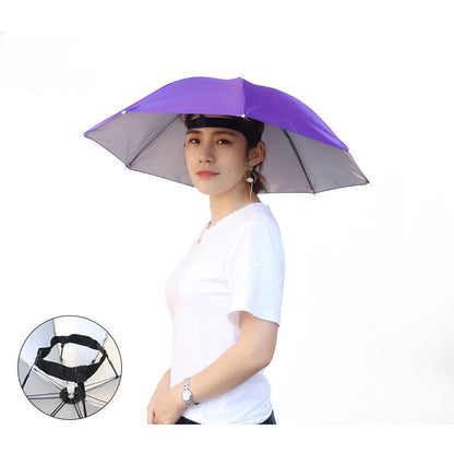 Umbrella Hat Polyester Lightweight Portable Waterproof Uv Protection Fishing Camping Adult Outdoor
