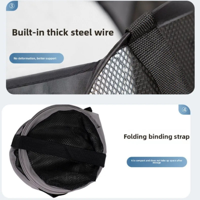 Foldable Laundry Hamper Wide Mesh Space-Saving Laundry Basket Portable Dorm Travel Bathroom Items