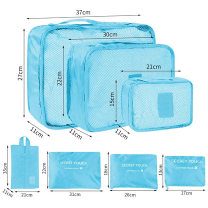 6/7 in 1 Set Travel Bag Packing Clothes Storage Organizer Bag Pouch Multi Size Organizer Bag