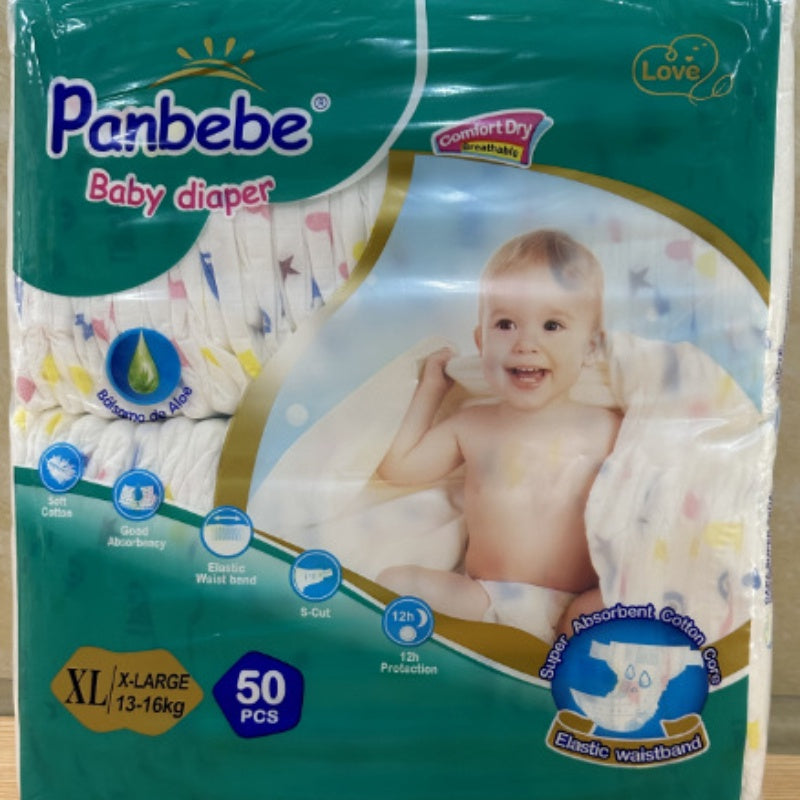 50pcs Premium Baby Diapers Pants Disposable Newborn Baby Diaper Fast Absorbing Leak-proof S-XL