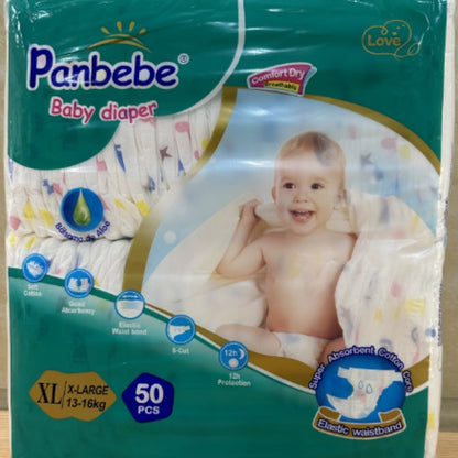 50pcs Premium Baby Diapers Pants Disposable Newborn Baby Diaper Fast Absorbing Leak-proof S-XL