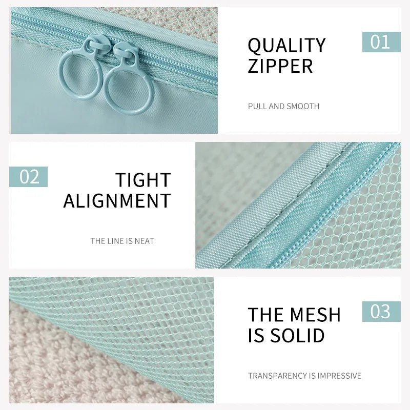 6/7 in 1 Set Travel Bag Packing Clothes Storage Organizer Bag Pouch Multi Size Organizer Bag