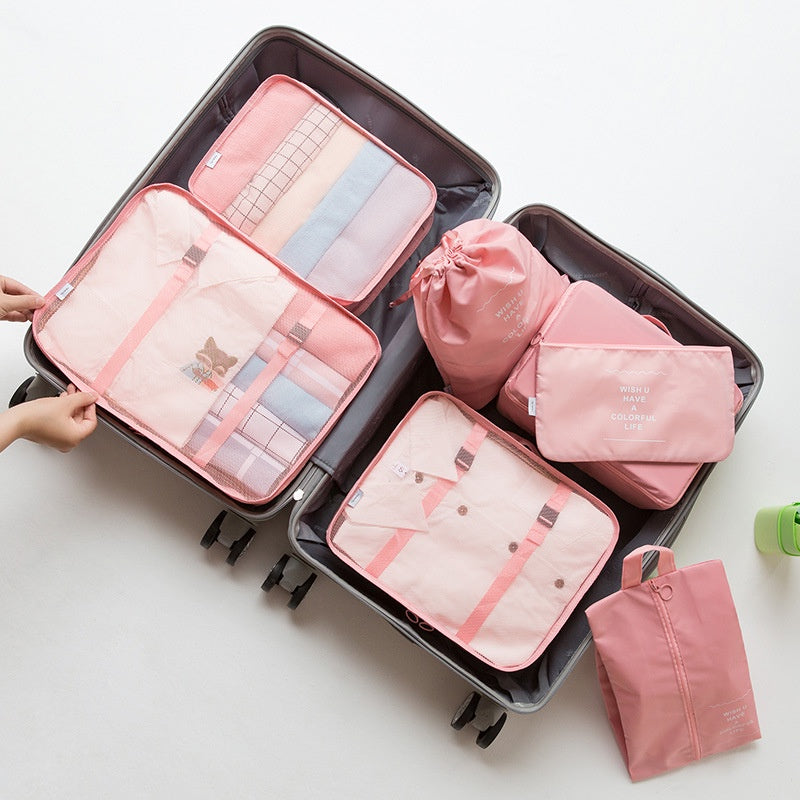 6/7 in 1 Set Travel Bag Packing Clothes Storage Organizer Bag Pouch Multi Size Organizer Bag