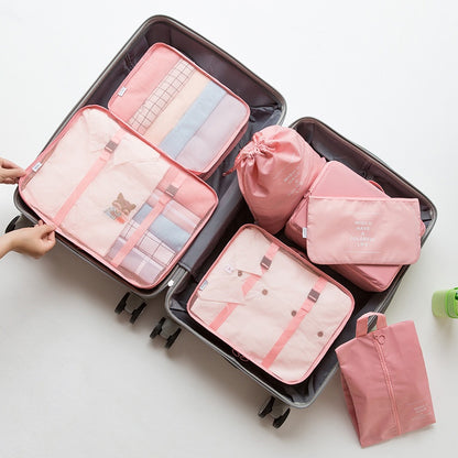 6/7 in 1 Set Travel Bag Packing Clothes Storage Organizer Bag Pouch Multi Size Organizer Bag
