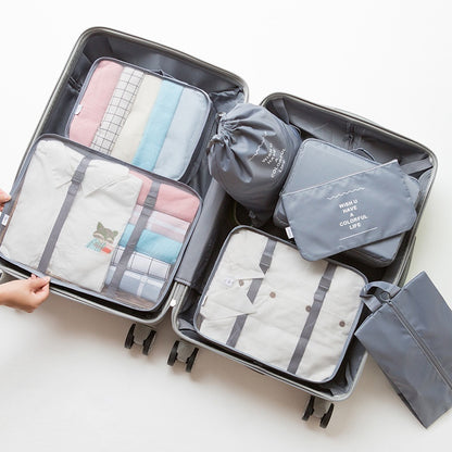 6/7 in 1 Set Travel Bag Packing Clothes Storage Organizer Bag Pouch Multi Size Organizer Bag
