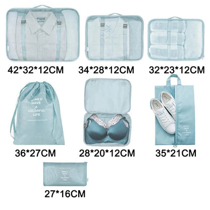 6/7 in 1 Set Travel Bag Packing Clothes Storage Organizer Bag Pouch Multi Size Organizer Bag