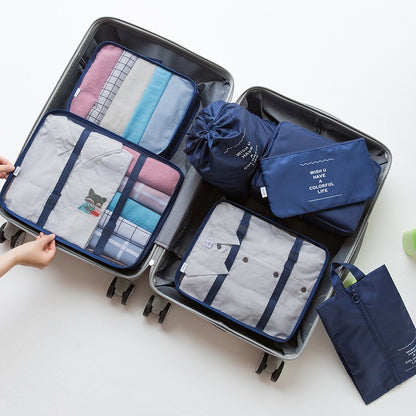 6/7 in 1 Set Travel Bag Packing Clothes Storage Organizer Bag Pouch Multi Size Organizer Bag